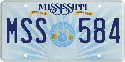 MS license plate MSS584