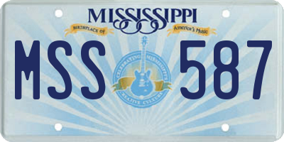 MS license plate MSS587