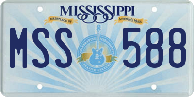 MS license plate MSS588