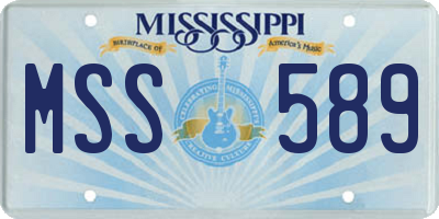 MS license plate MSS589
