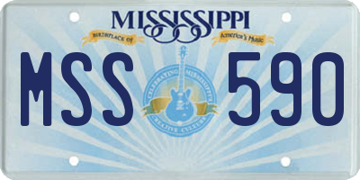 MS license plate MSS590