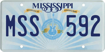 MS license plate MSS592