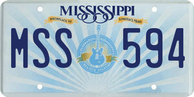 MS license plate MSS594