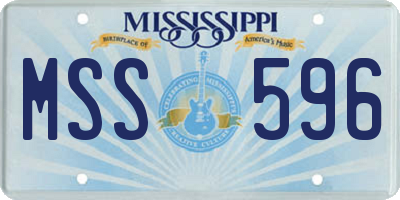 MS license plate MSS596