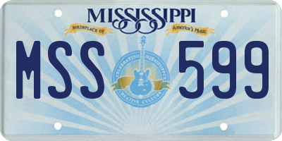 MS license plate MSS599