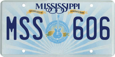 MS license plate MSS606