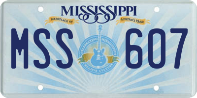 MS license plate MSS607