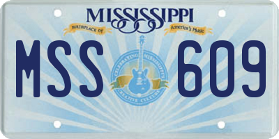 MS license plate MSS609