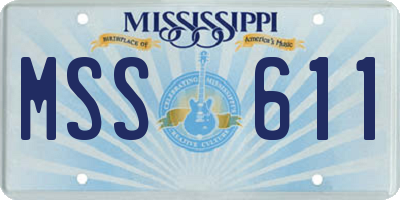 MS license plate MSS611