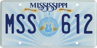 MS license plate MSS612