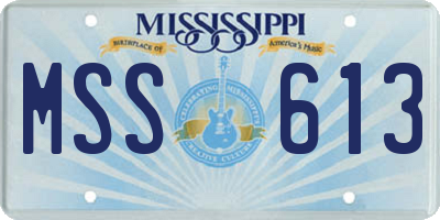 MS license plate MSS613