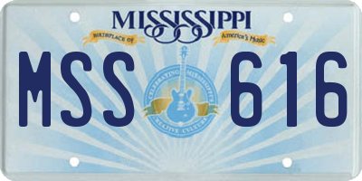 MS license plate MSS616