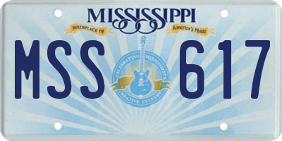MS license plate MSS617