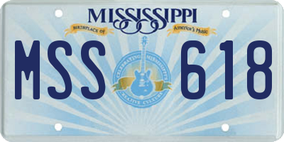 MS license plate MSS618