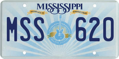 MS license plate MSS620
