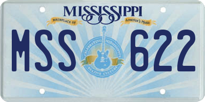 MS license plate MSS622