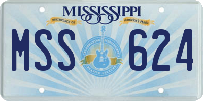 MS license plate MSS624