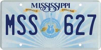 MS license plate MSS627