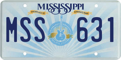 MS license plate MSS631