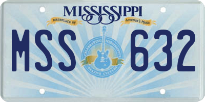 MS license plate MSS632