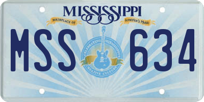MS license plate MSS634
