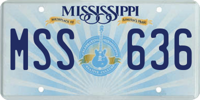 MS license plate MSS636