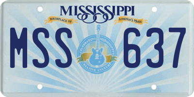 MS license plate MSS637