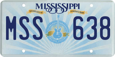MS license plate MSS638