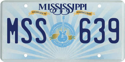 MS license plate MSS639