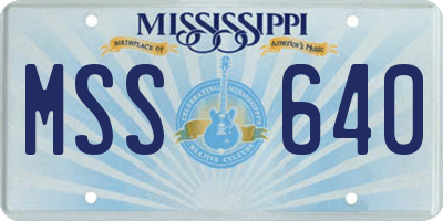 MS license plate MSS640