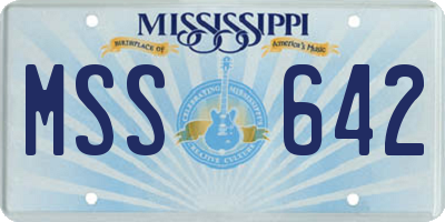 MS license plate MSS642