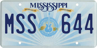 MS license plate MSS644