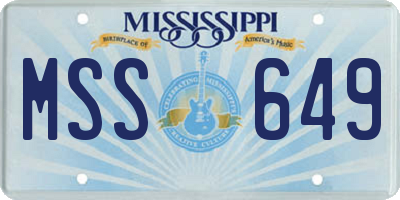 MS license plate MSS649