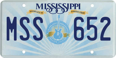 MS license plate MSS652