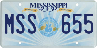 MS license plate MSS655