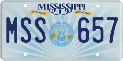 MS license plate MSS657