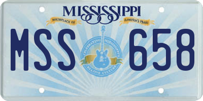 MS license plate MSS658