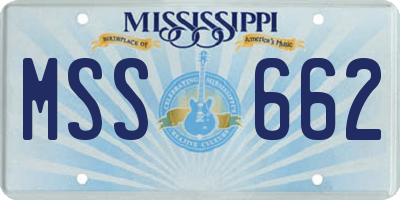 MS license plate MSS662