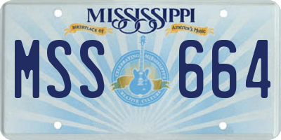 MS license plate MSS664
