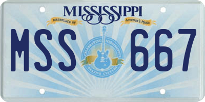 MS license plate MSS667