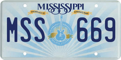 MS license plate MSS669