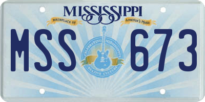 MS license plate MSS673