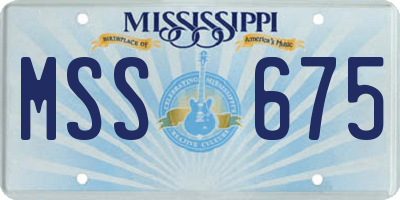 MS license plate MSS675