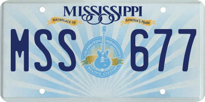 MS license plate MSS677