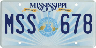 MS license plate MSS678