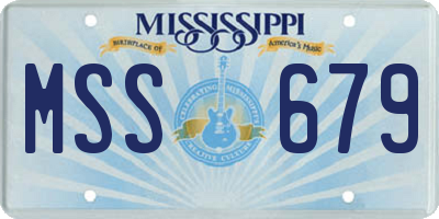 MS license plate MSS679