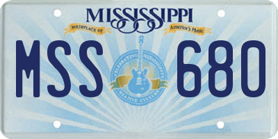 MS license plate MSS680