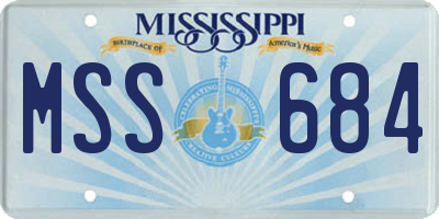 MS license plate MSS684