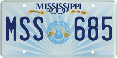 MS license plate MSS685