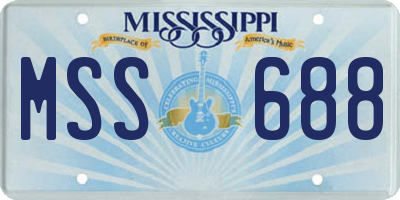 MS license plate MSS688
